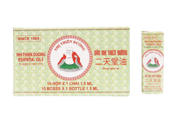 Dầu Nhị Thiên Đường 1.5ml dùng khi bị cảm mạo phong hàn, sổ mũi (10 chai)-0