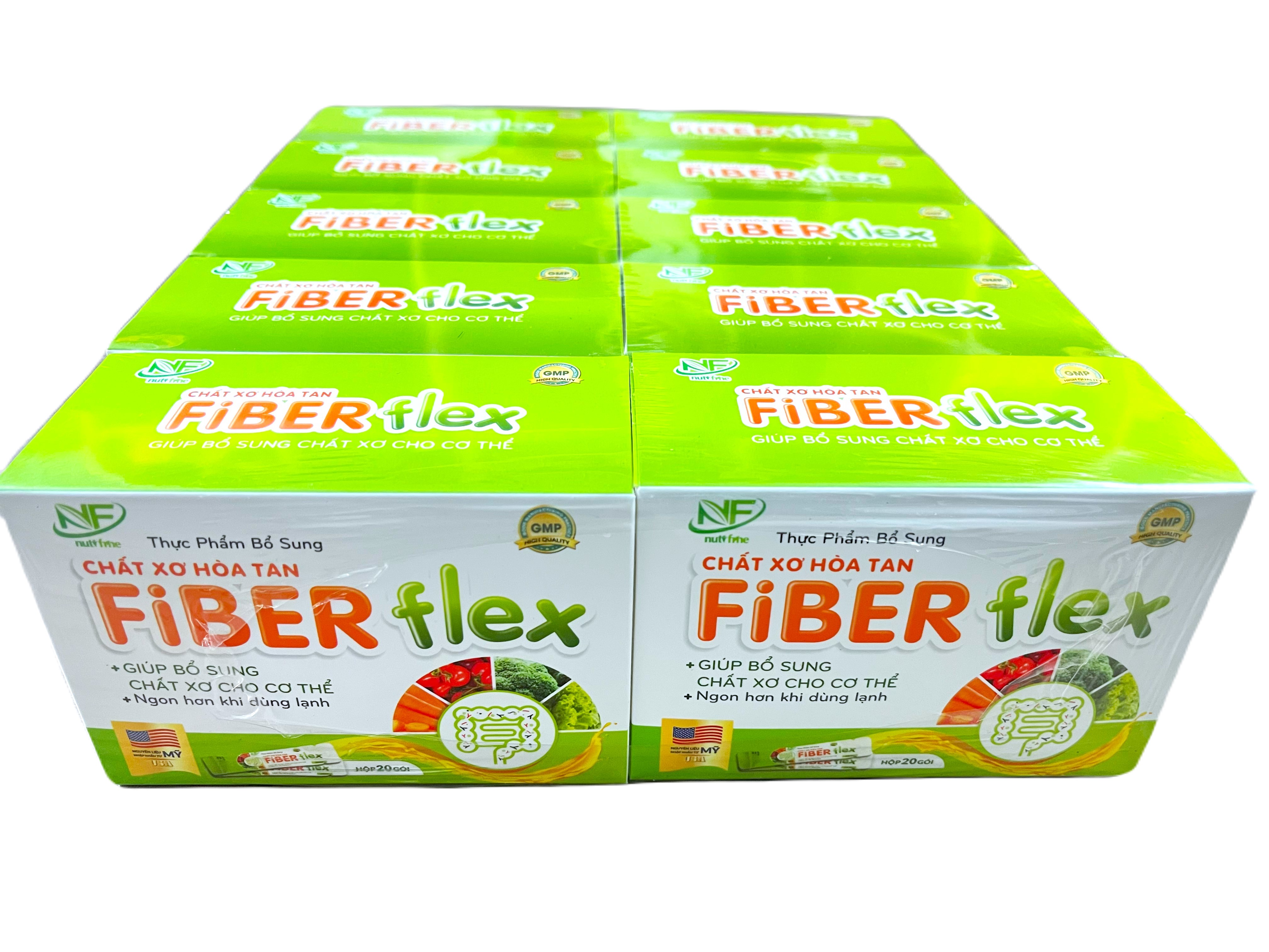 Chất xơ hòa tan FiberFlex Nutifine (Lốc/10h/20g) hỗ trợ điều trị táo bón