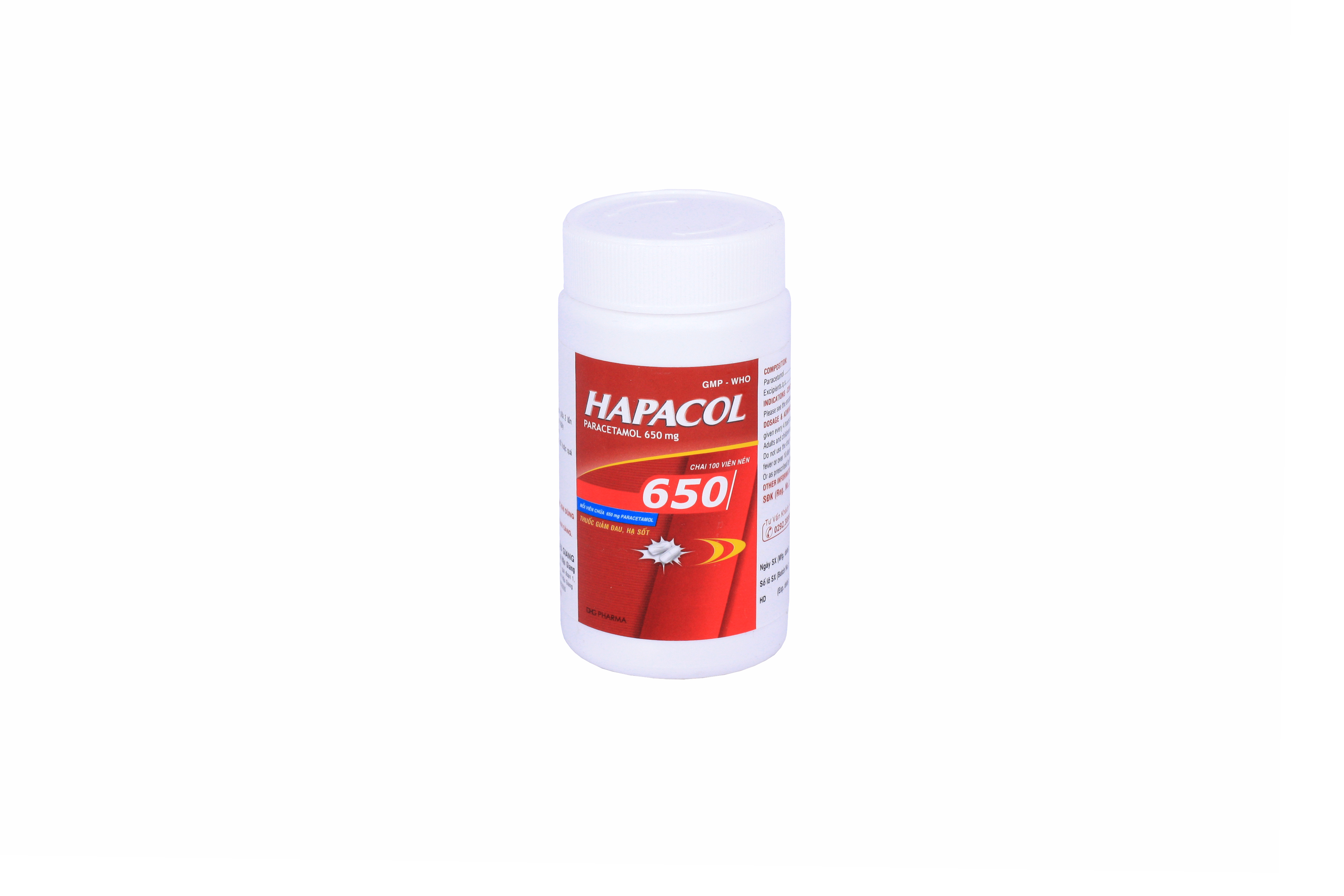 Thuốc Hapacol 650 Extra DHG điều trị đau đầu, đau nửa đầu, đau họng (10 vỉ x 10 viên)-0